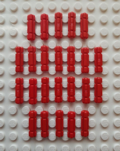 25x lego technic achse red - lego,