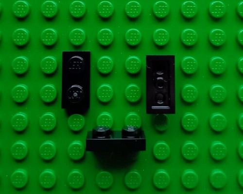 10x lego platte 1x2 black - 1x2,